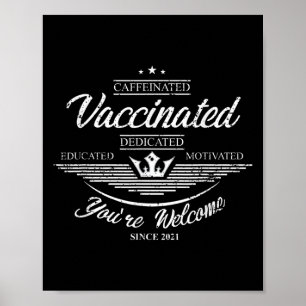 Poster Citation Graphique sur les Humours amusants vaccin