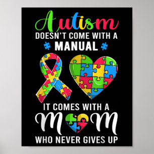 Poster Citation inspirante Autisme Maman Chemise Autisme