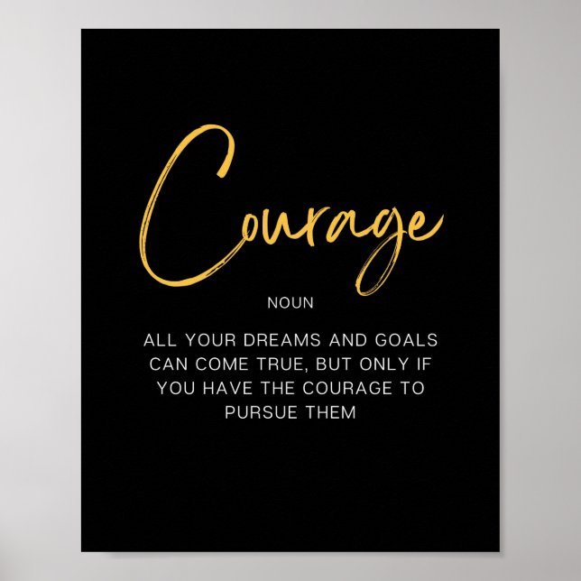 Poster Citation Inspirante Courage (Devant)