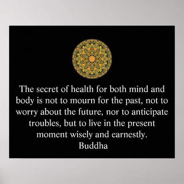 Poster Citation inspirante de Bouddha pour la santé (Devant)