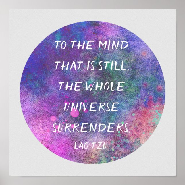 Poster citation inspirante de Lao Tseu couleur violet (Devant)