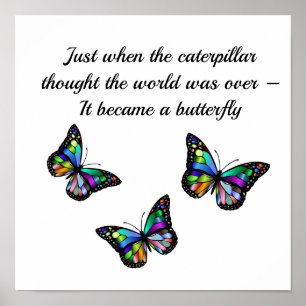 Poster Citation Inspirante de Motivation Papillon
