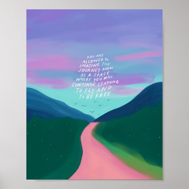 Poster Citation inspirante et art naturel coloré (Devant)