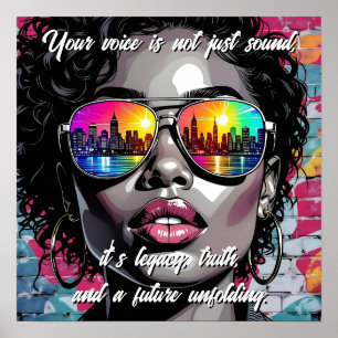 Poster Citation Inspirante et Femme de Ville