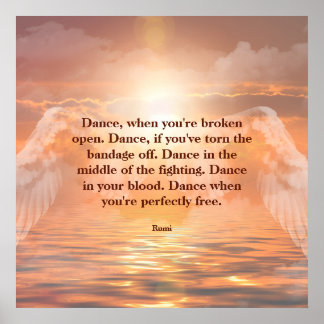 Poster Citation Inspirante et Motivante de Rumi avec des