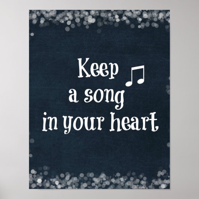 Poster Citation inspirante : Gardez une chanson dans votr (Devant)