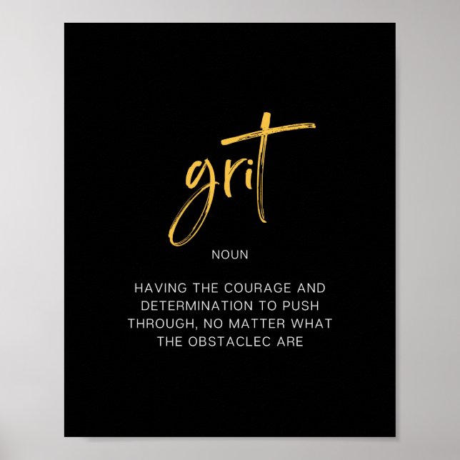 Poster Citation Inspirante Grit (Devant)