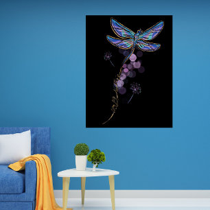 Poster Citation Inspirante Je Me Relève Libellule Florale