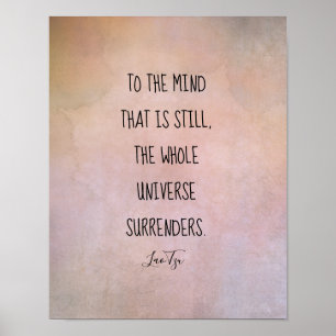 Poster citation inspirante Lao Tzu tons chauds en détress