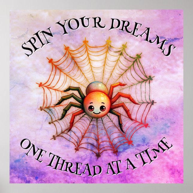 Poster Citation inspirante mignonne Spider Monogramme sur (Devant)