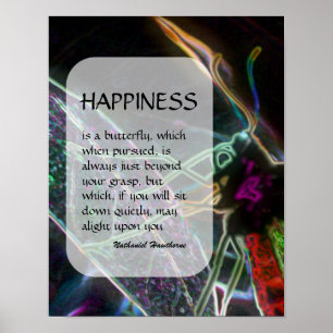 Poster Citation inspirante Papillon 3 Bonheur