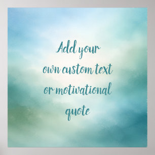 Poster Citation Inspirante Personnalisée – Bleu et Jade
