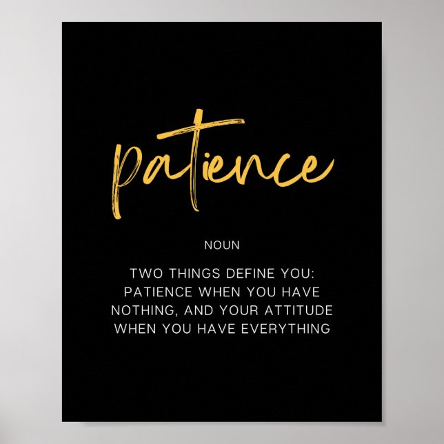 Poster Citation inspirante pour la patience (Devant)