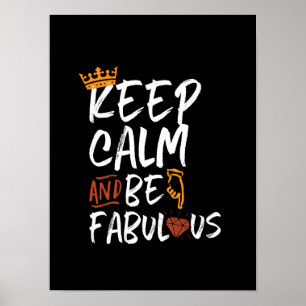 Poster Citation inspirante Soyez calme et fabuleux