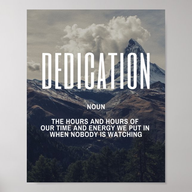 Poster Citation Inspirante Sur La Dédication (Devant)