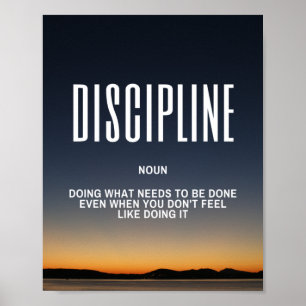 Poster Citation Inspirante Sur La Discipline