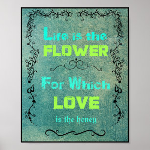 Poster Citation Inspirante sur l'Amour et la Vie