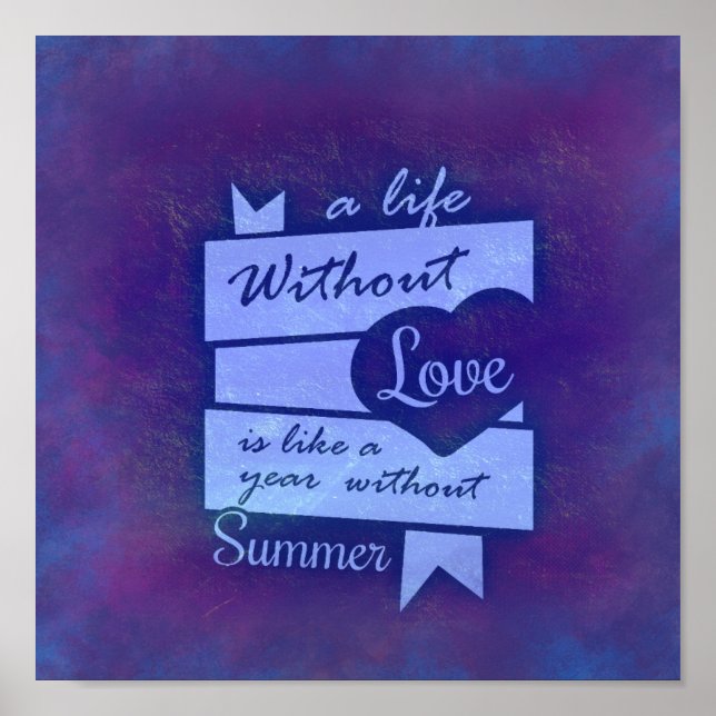 Poster Citation inspirante sur l'amour sur une aquarelle  (Devant)