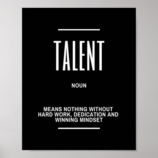 Poster Citation inspirante sur le talent (Devant)