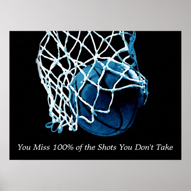 Poster Citation Inspiration Basketball Bleu Artwork (Devant)