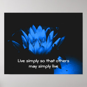 Poster Citation Inspirationnelle Blue Lotus Simplicity