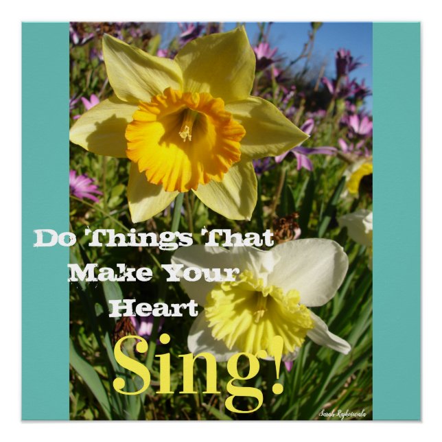 Poster Citation Inspirationnelle Daffodique Ressort Flora (Devant)