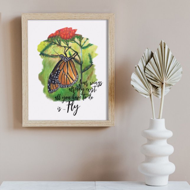 Poster Citation Inspirationnelle du papillon Monarque bro (Créateur téléchargé)