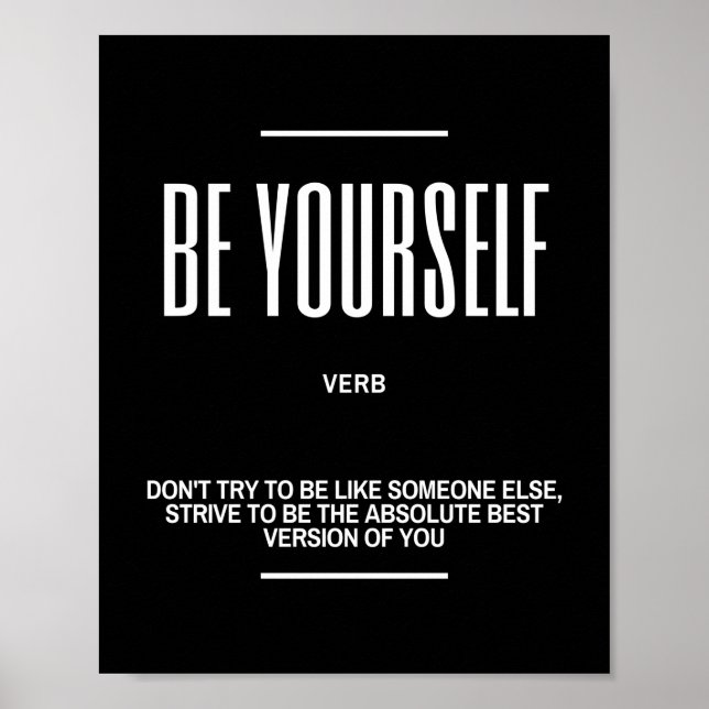 Poster Citation Inspirationnelle Sur Le Fait D'Être Toi-M (Devant)