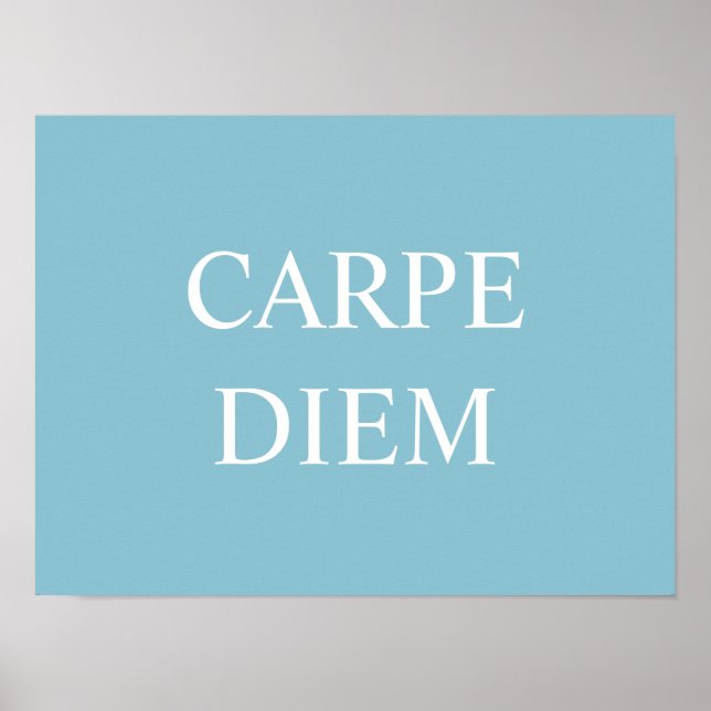 Poster Citation latine Carpe Diem Imprimer - Turquoise (Devant)