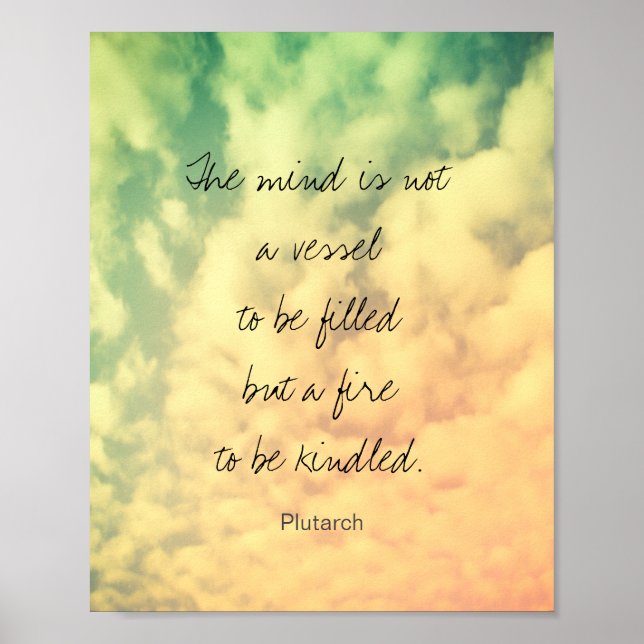 Poster citation littéraire inspirante de Plutarch word ar (Devant)