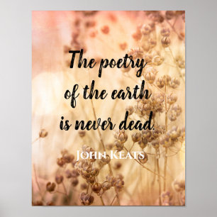 Poster citation littéraire poète Keats poésie de la terre