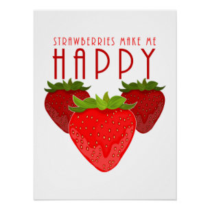 Poster Citation Mignonne sur les Fraises Fruit Mignon