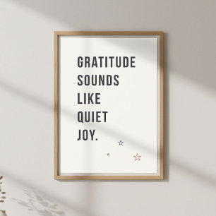 Poster Citation minimale de gratitude, Vie consciente