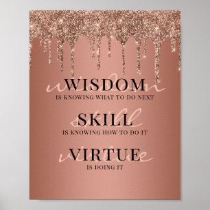 Poster Citation Motivante avec Gouttes de Paillettes en O