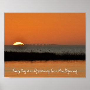 Poster Citation motivante de lever de soleil pour de nouv