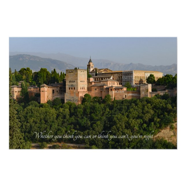 Poster Citation motivationnelle - Alhambra Palace Espagne (Devant)