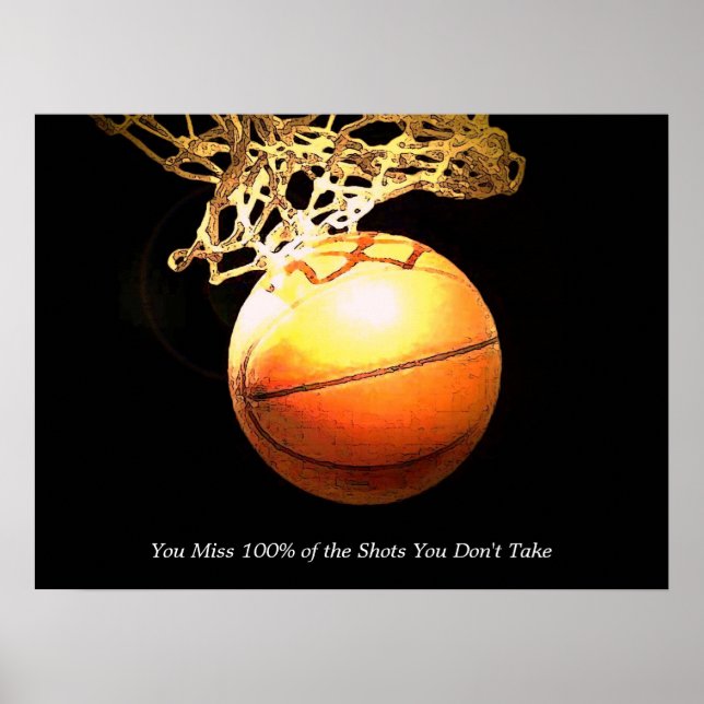 Poster Citation Motivationnelle Basketball Art créatif (Devant)