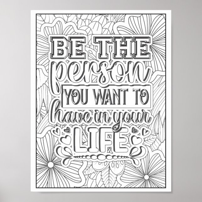 Poster Citation motivationnelle Coloration adulte (Devant)