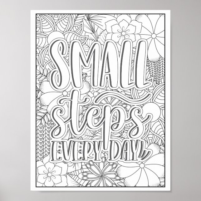 Poster Citation motivationnelle Coloration adulte (Devant)