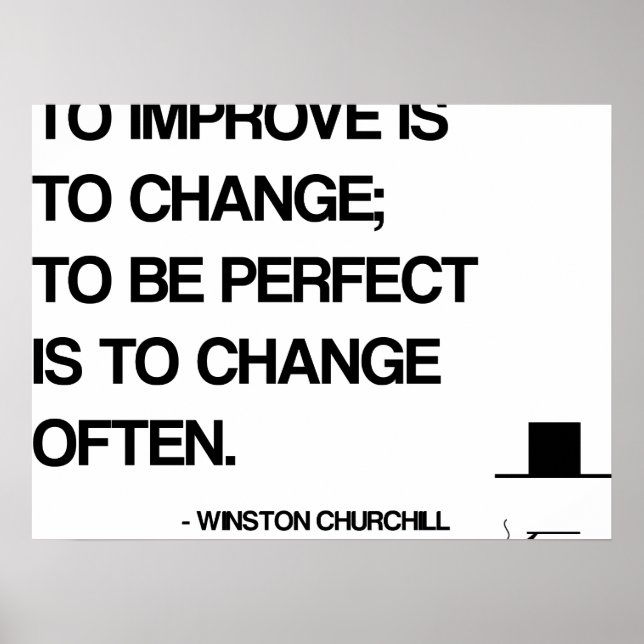 Poster Citation motivationnelle de Churchill - Changement (Devant)
