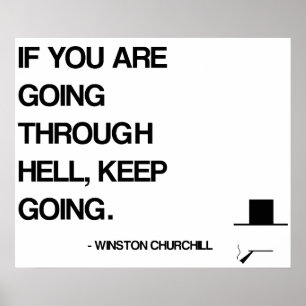 Poster Citation Motivationnelle de Churchill - Traverser 