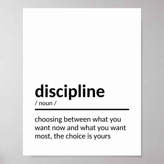 Poster Citation motivationnelle de discipline (Devant)