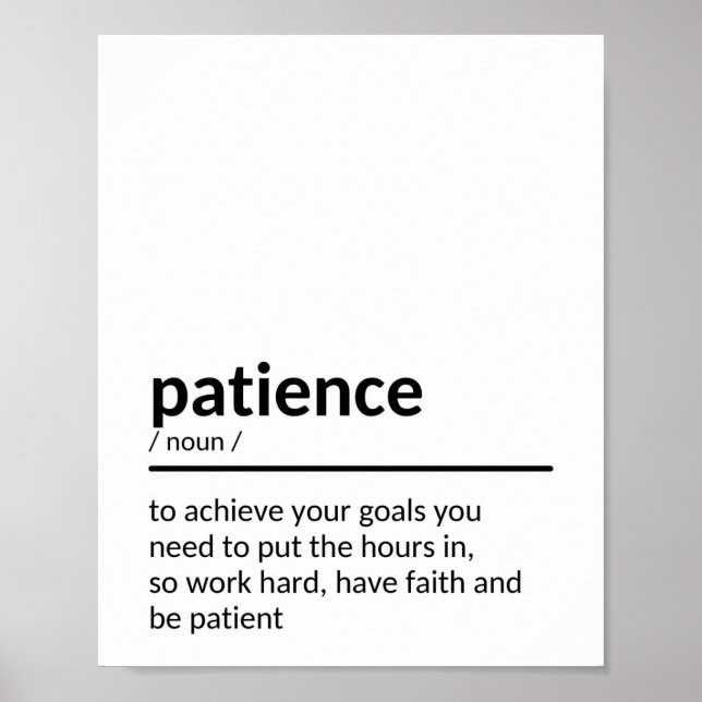 Poster Citation Motivationnelle De Patience (Devant)