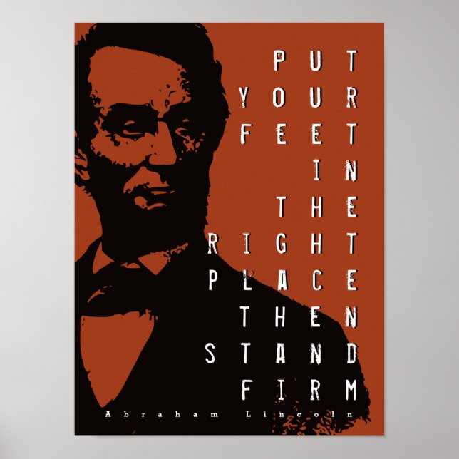 Poster Citation Motivationnelle de Stand Firme Abraham Li (Devant)