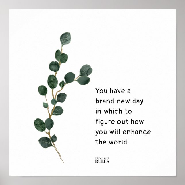 Poster Citation Motivationnelle du chef Feuille Eucalyptu (Devant)