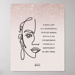 Poster Citation Motivationnelle du Rose Gold Ombre