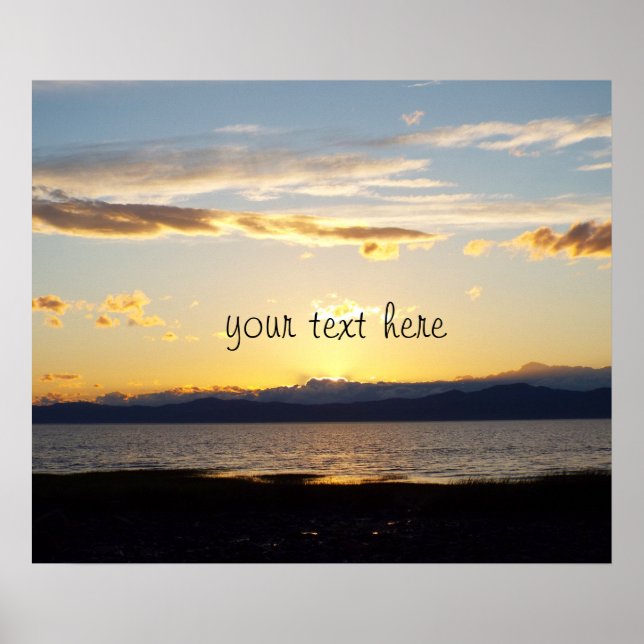 Poster Citation motivationnelle et beau coucher de soleil (Devant)