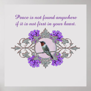 Poster Citation motivationnelle inspirante et colibri
