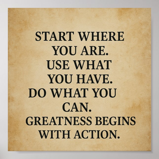 Poster Citation Motivationnelle Inspirationnelle Art Mur (Devant)