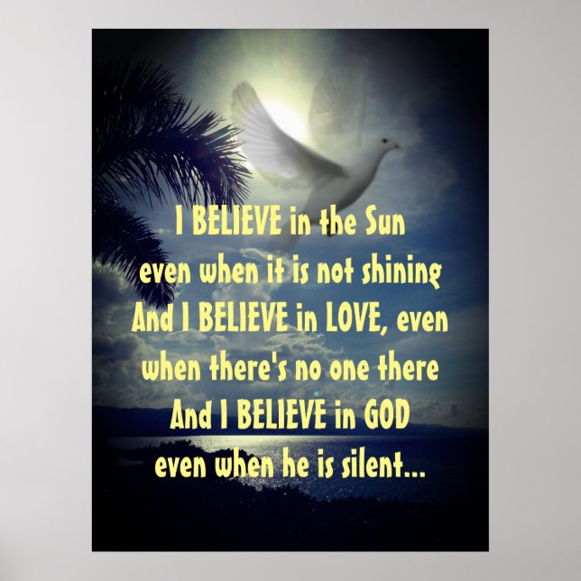 Poster Citation Motivationnelle Je Crois Poème Inspiratio (Devant)